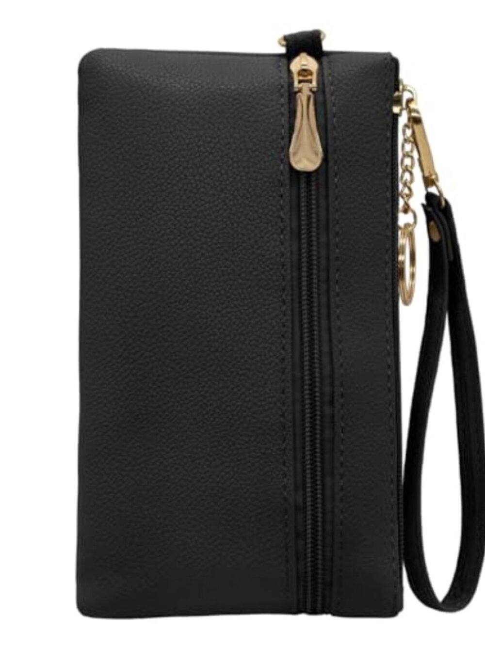 Faux Leather Wristlet Wallet Clutch with Wrist Strap Keychain Large Capacity
